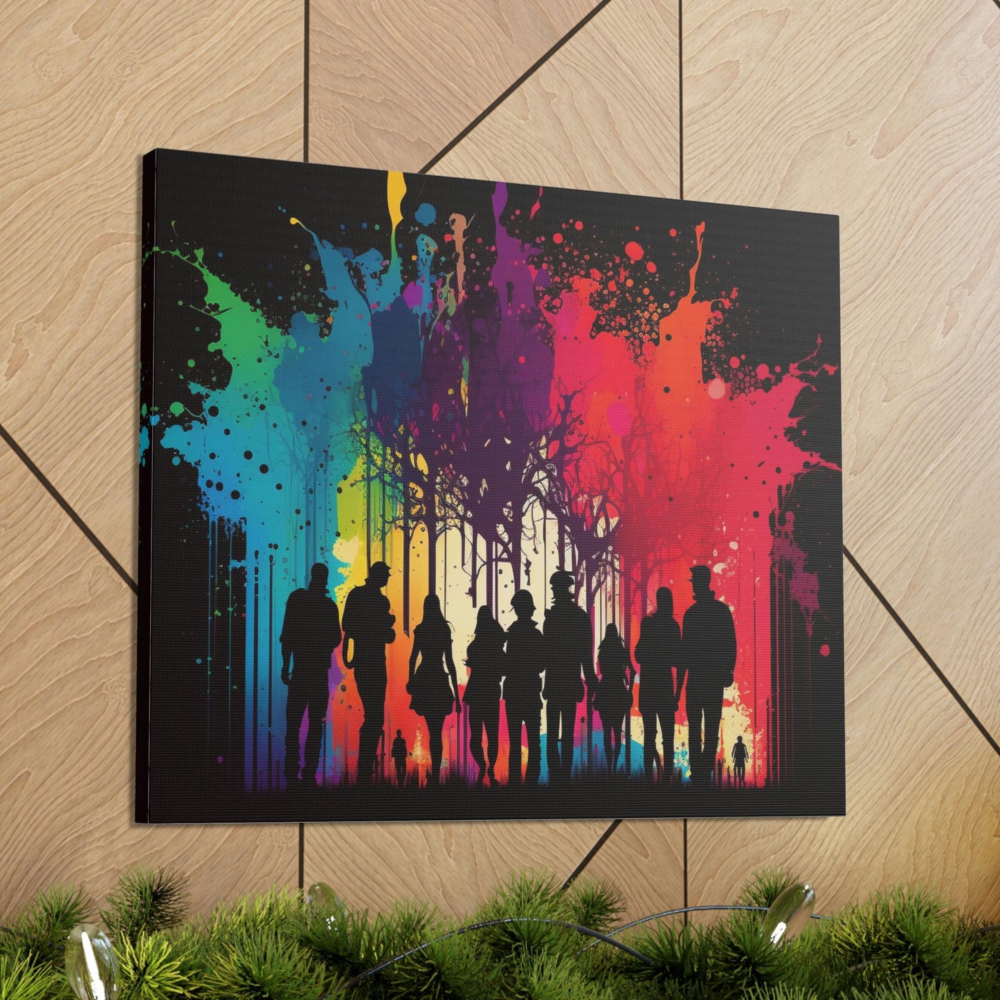 Canvas Gallery Wraps Silhouettes Color Party 2