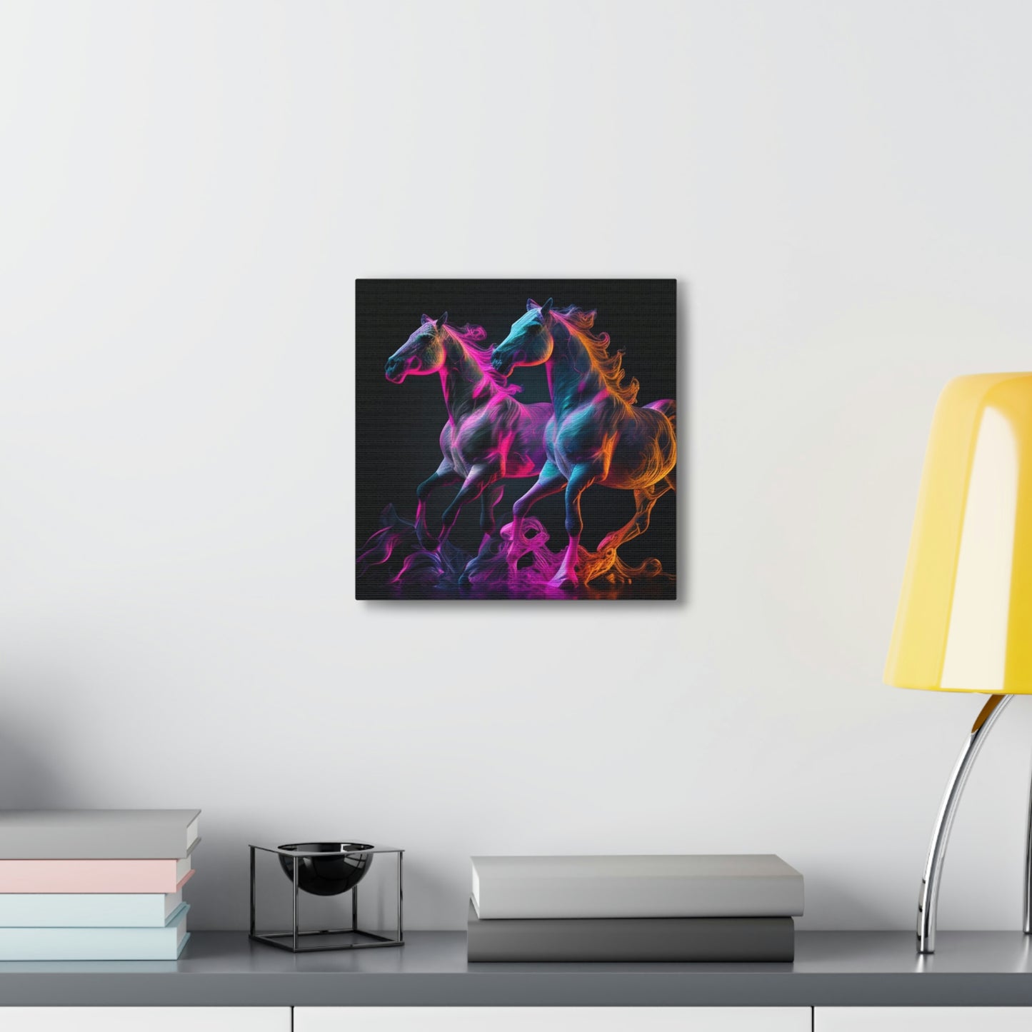 Canvas Gallery Wraps Two Neon Horses 4