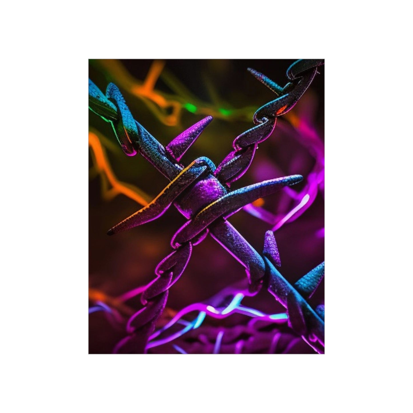 Premium Matte Vertical Posters Macro Neon Barb 4