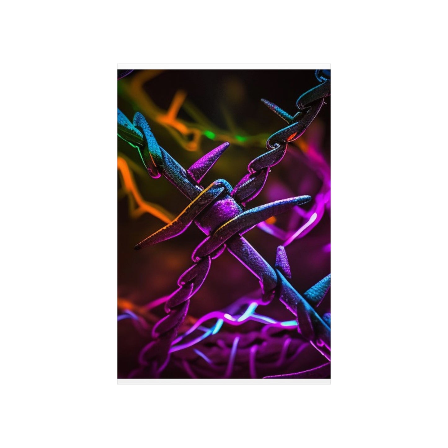 Premium Matte Vertical Posters Macro Neon Barb 4