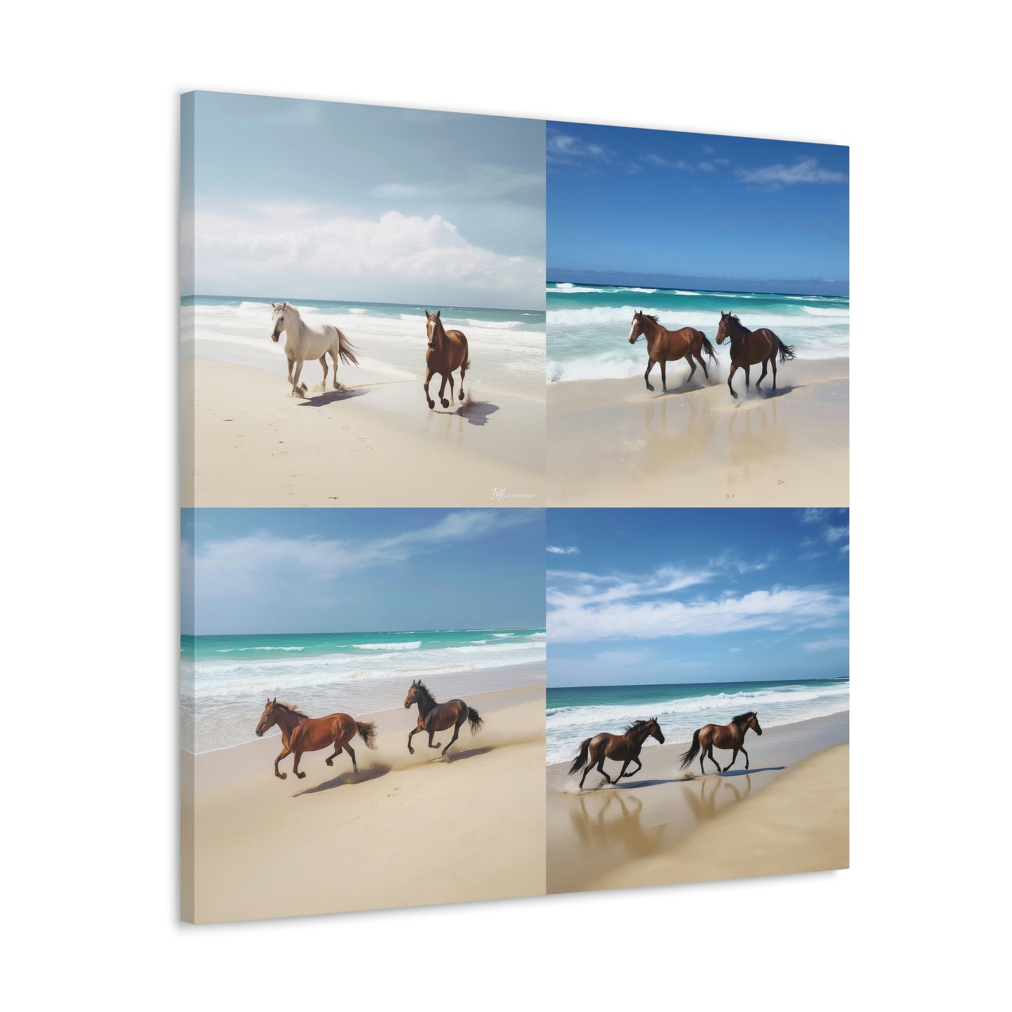 Canvas Gallery Wraps Two Horses Running 4 Pack