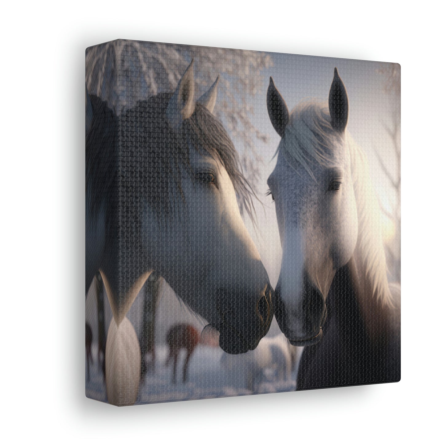 Canvas Gallery Wraps Snow Horse Love