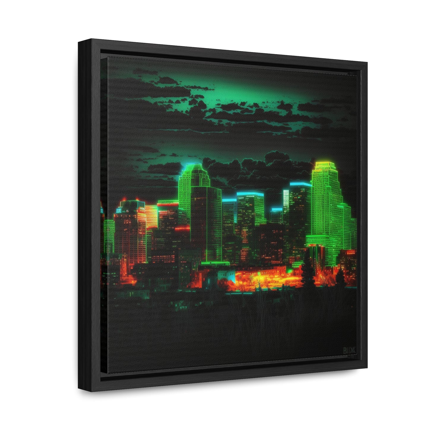 Gallery Canvas Wraps, Square Frame Neon Denver 3