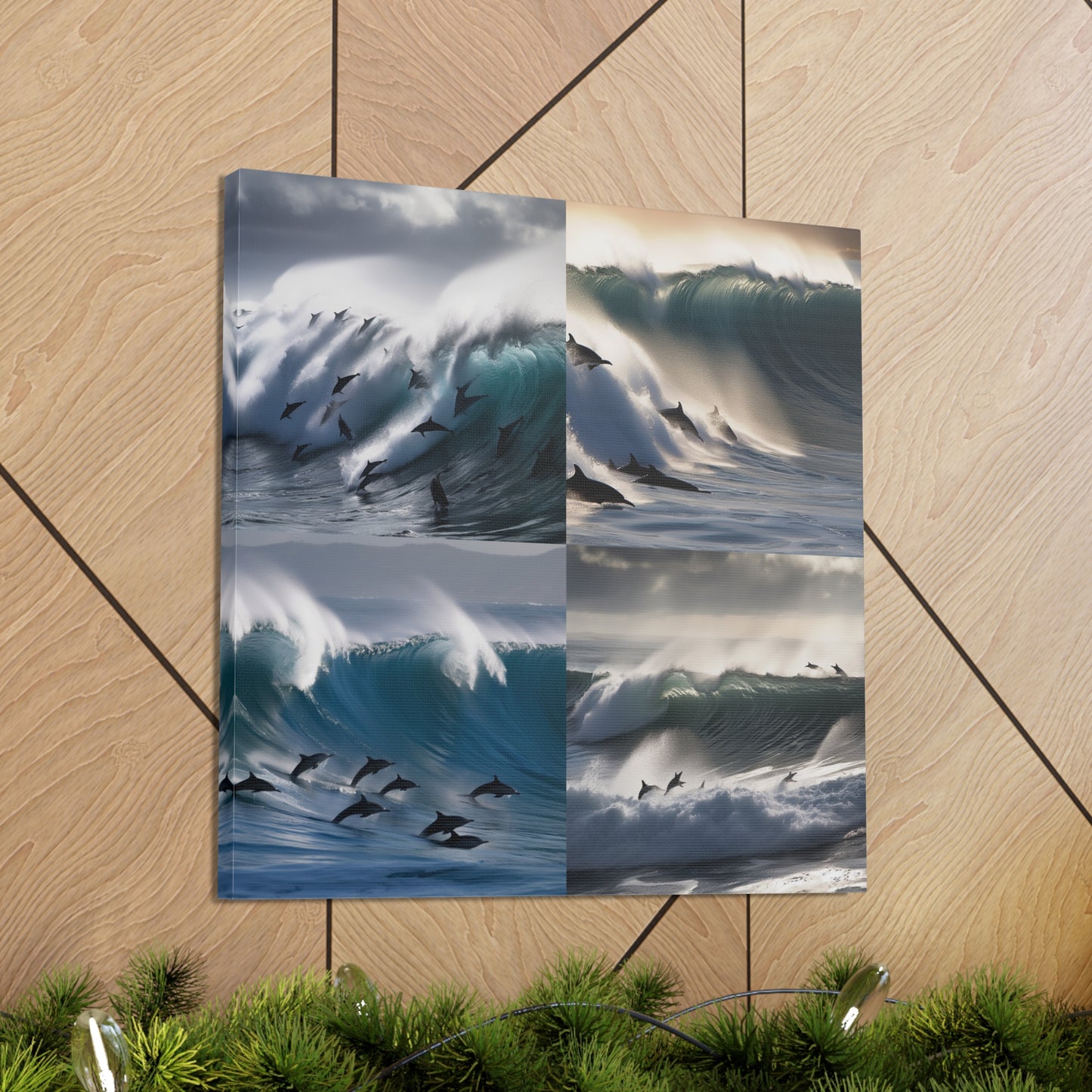 Canvas Gallery Wraps Dolphin Wave 4 Pack