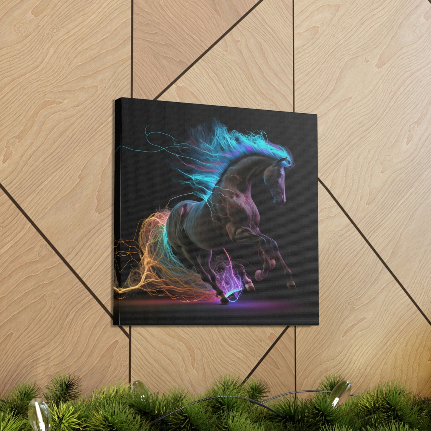 Canvas Gallery Wraps Florescent Horses Mane 3