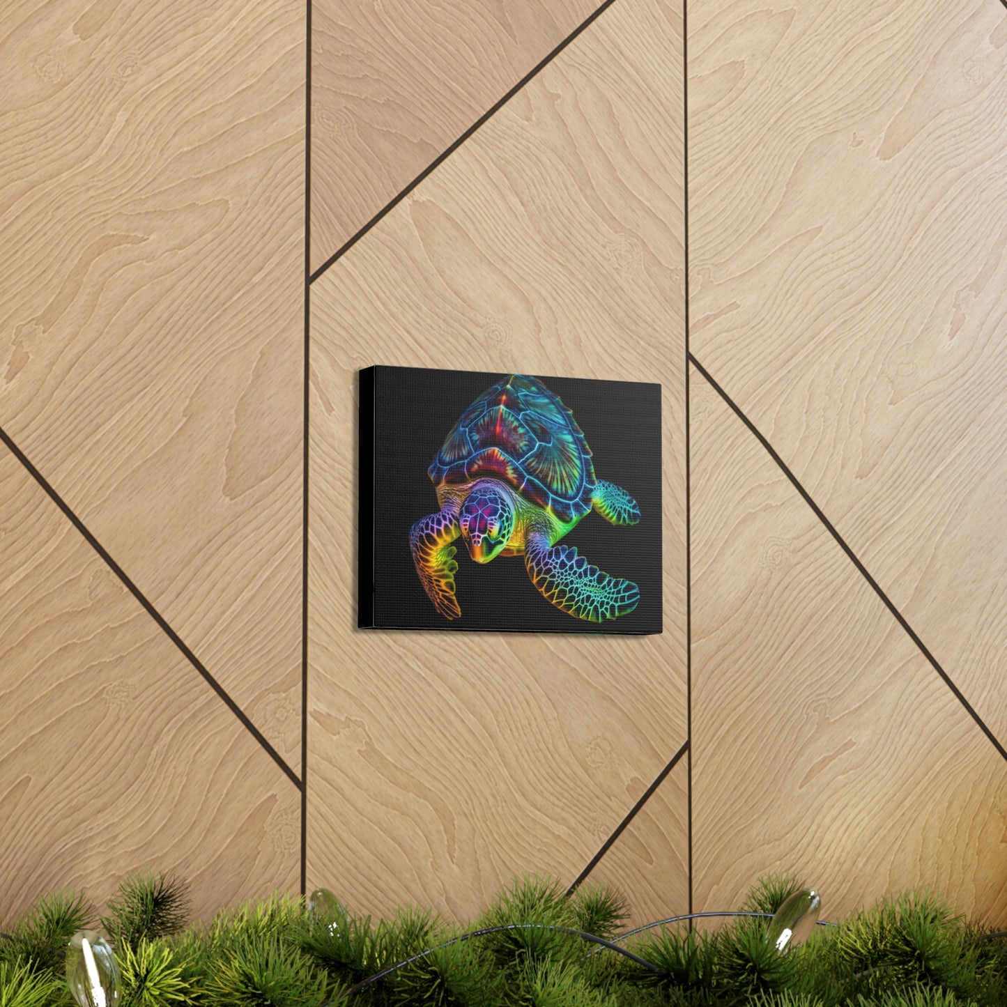 Canvas Gallery Wraps Neon Sea Turtle 1