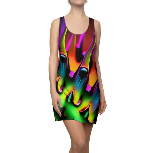 Women's Cut & Sew Racerback Dress (AOP) Neon Spike 1