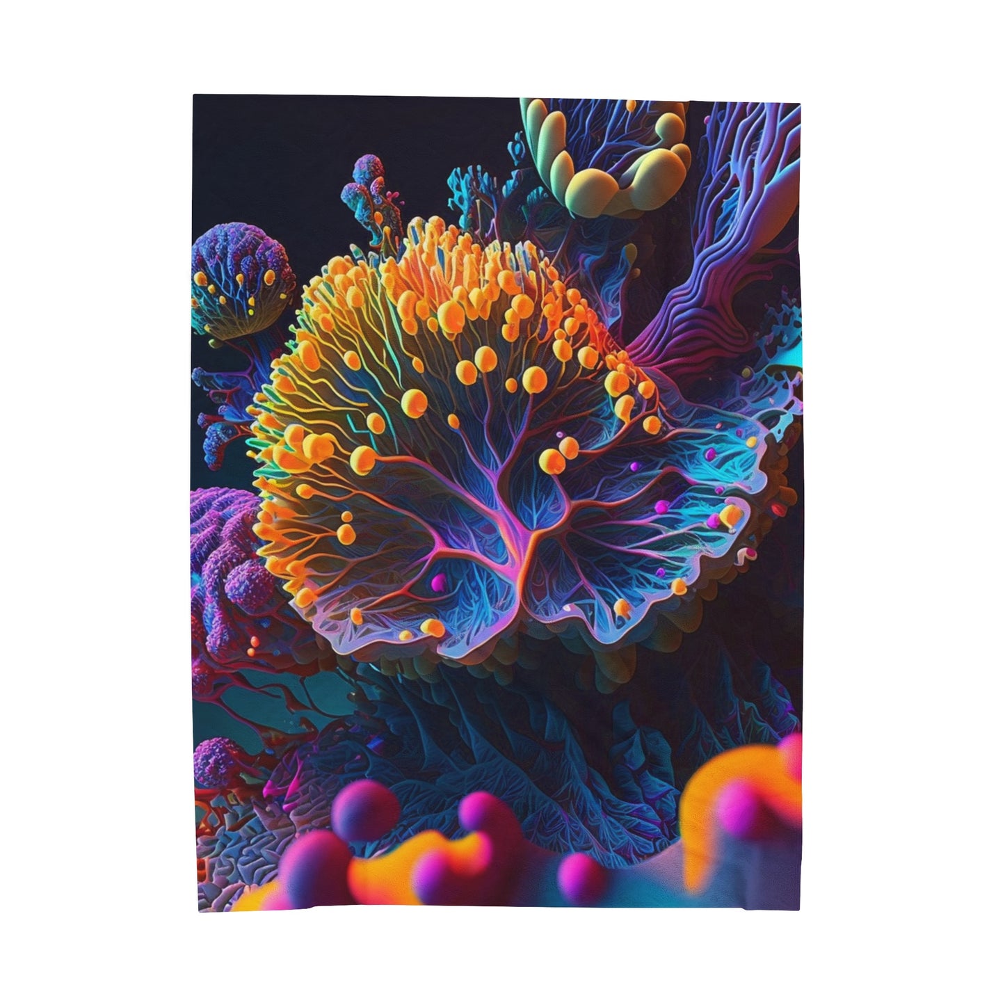 Velveteen Plush Blanket Ocean Life Macro 1