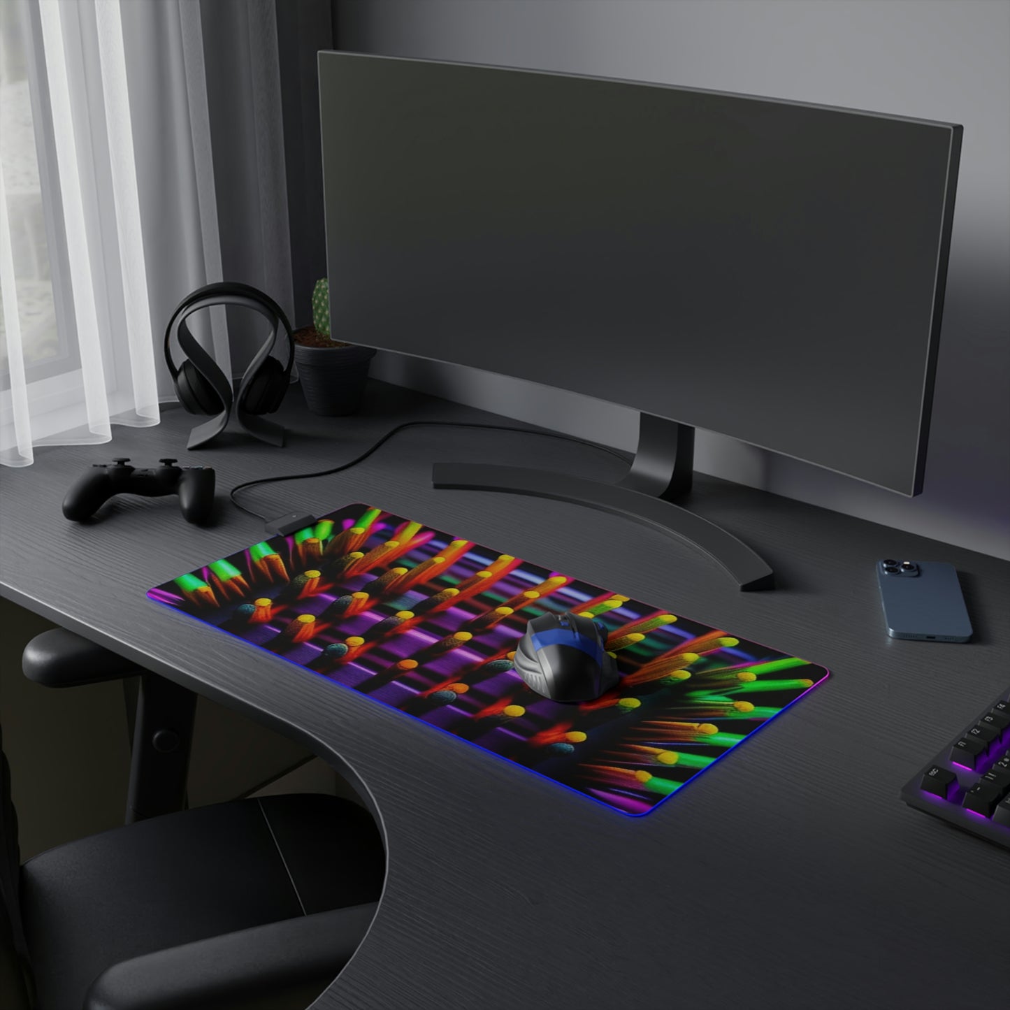 LED Gaming Mouse Pad Neon Square 3