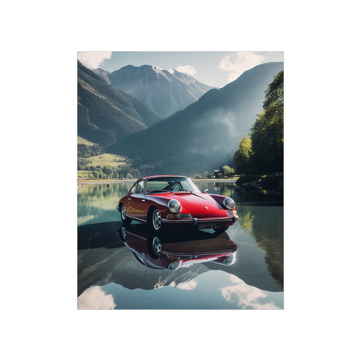 Premium Matte Vertical Posters Porsche Lake 3