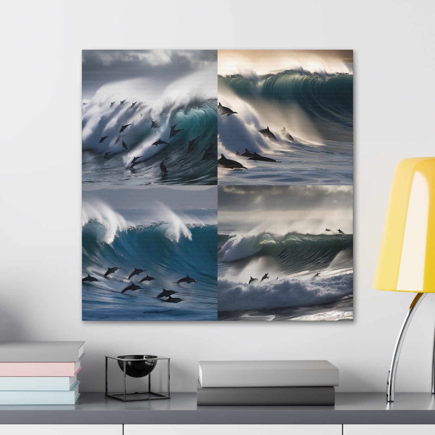 Canvas Gallery Wraps Dolphin Wave 4 Pack