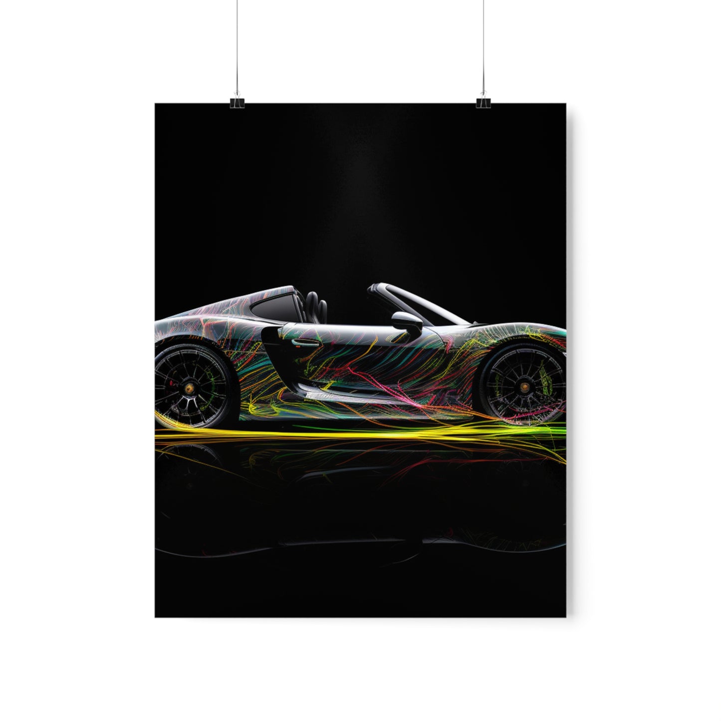 Premium Matte Vertical Posters Porsche Line 1