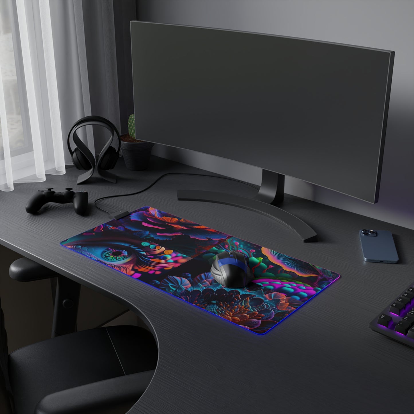 LED Gaming Mouse Pad Neon Florescent Glow