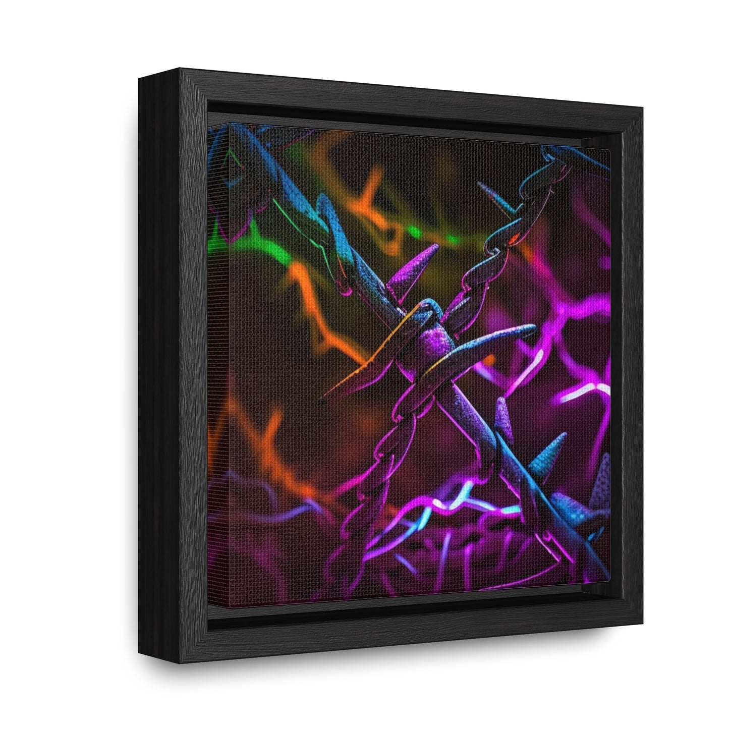 Gallery Canvas Wraps, Square Frame Macro Neon Barb 4