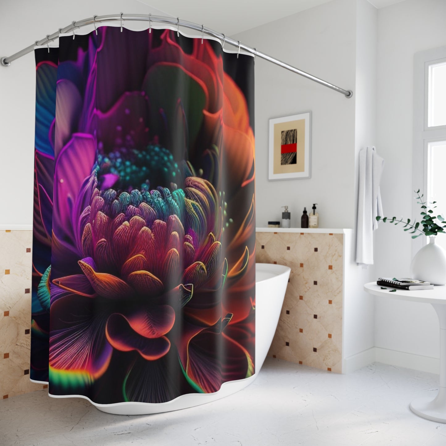 Polyester Shower Curtain Macro Sea Life 2