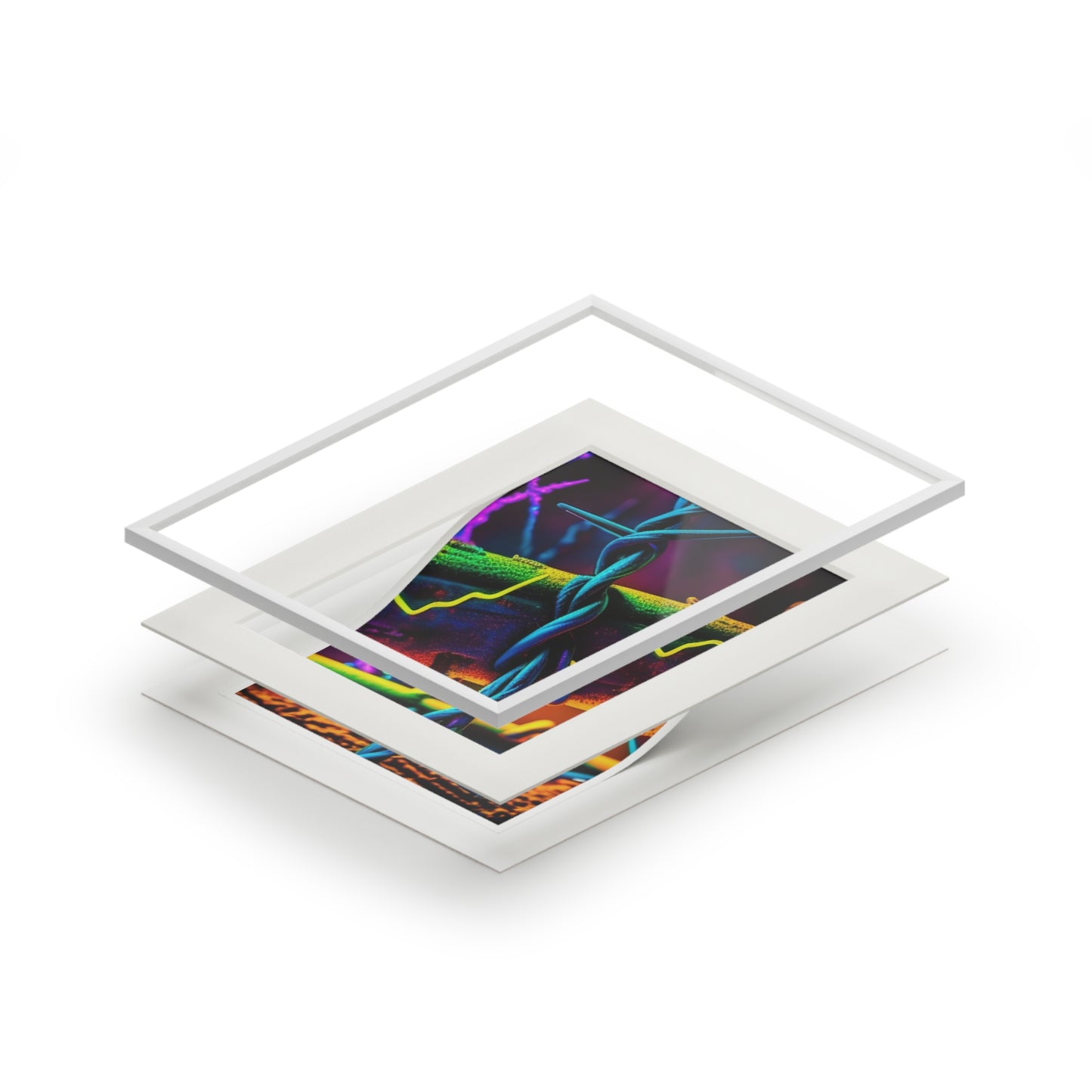 Fine Art Prints (Passepartout Paper Frame) Macro Neon Barb 2