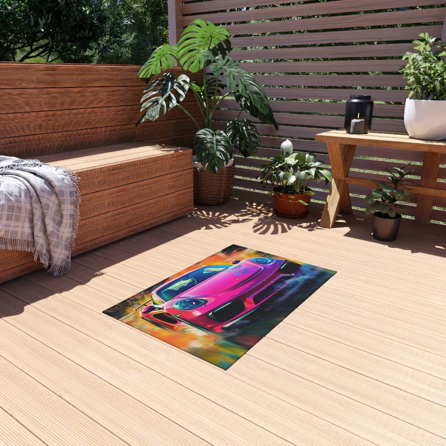 Outdoor Rug  Pink Porsche water fusion 4