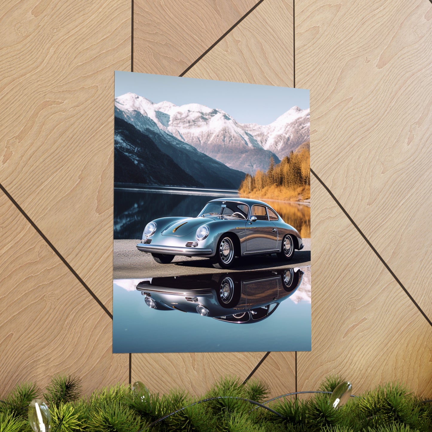 Premium Matte Vertical Posters Porsche Lake 1