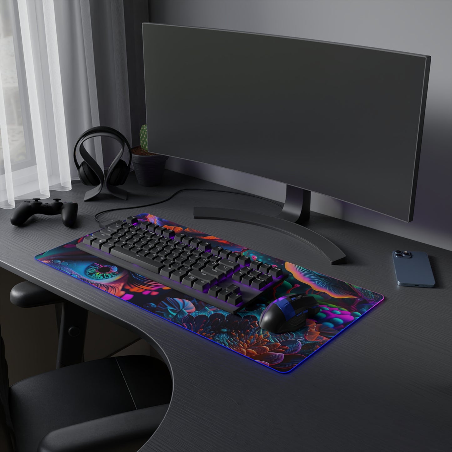 LED Gaming Mouse Pad Neon Florescent Glow