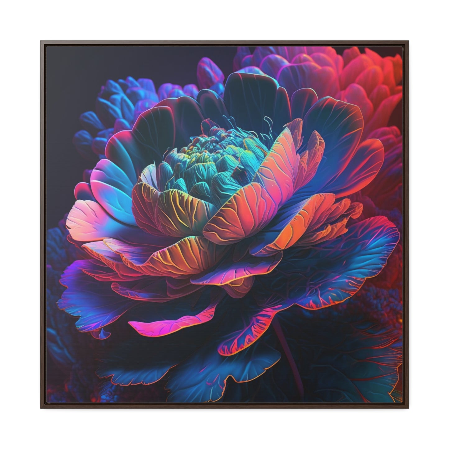 Gallery Canvas Wraps, Square Frame Neon Florescent Glow 1