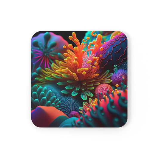 Cork Back Coaster Ocean Life Macro 3