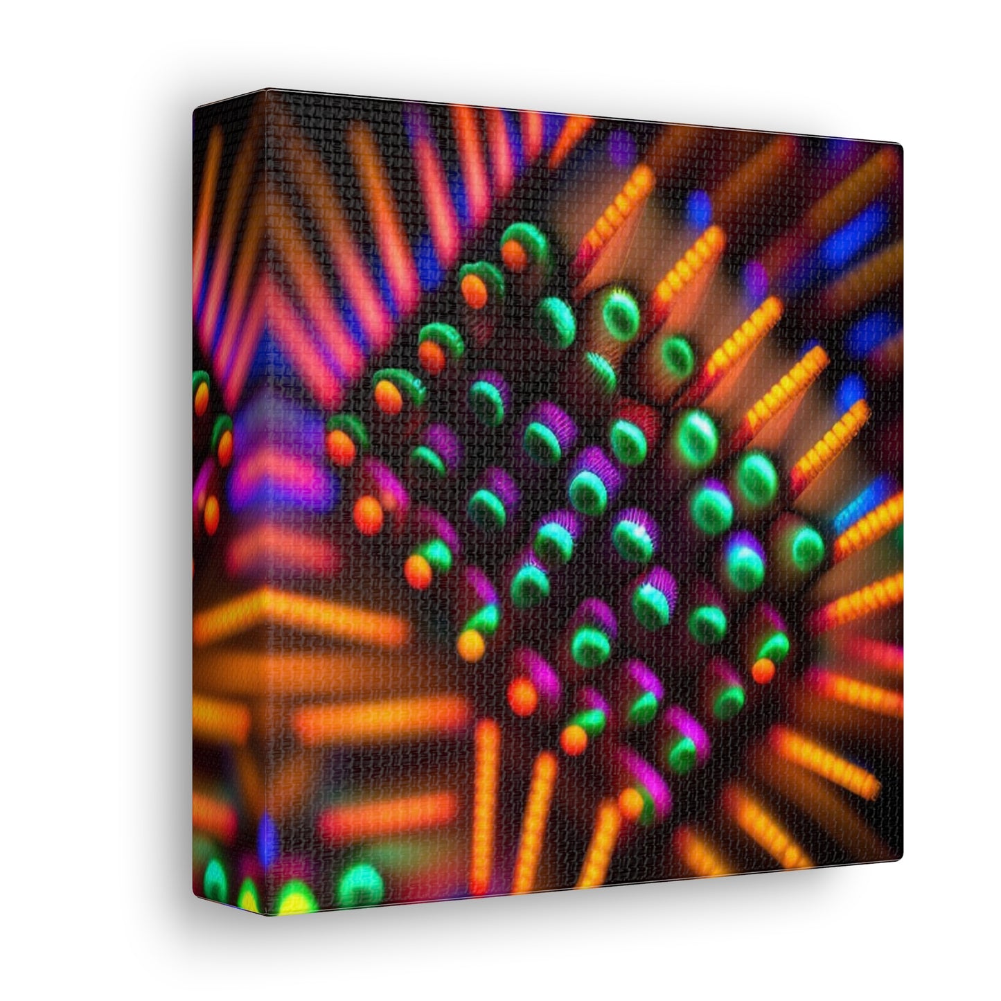 Canvas Gallery WrapsMacro Cactus neon square 3