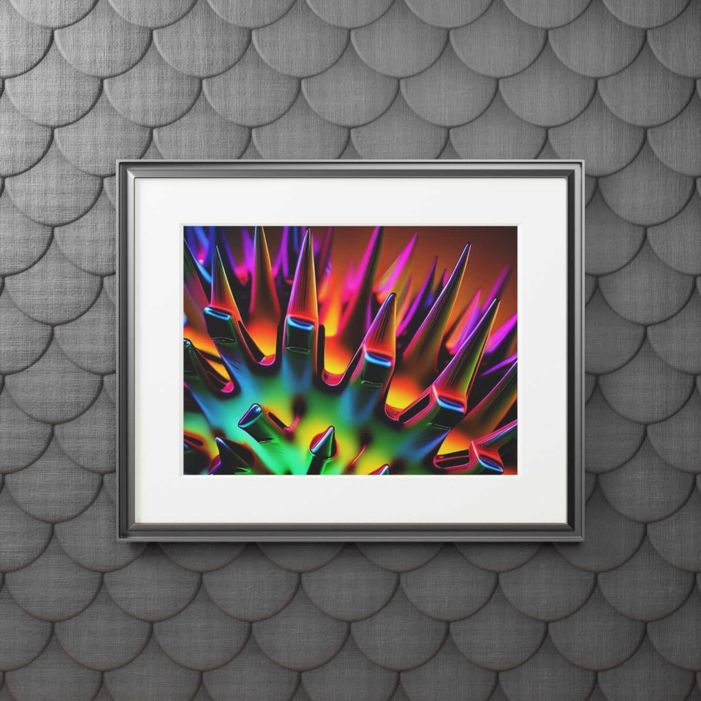 Fine Art Prints (Passepartout Paper Frame) Macro Neon Spike 2