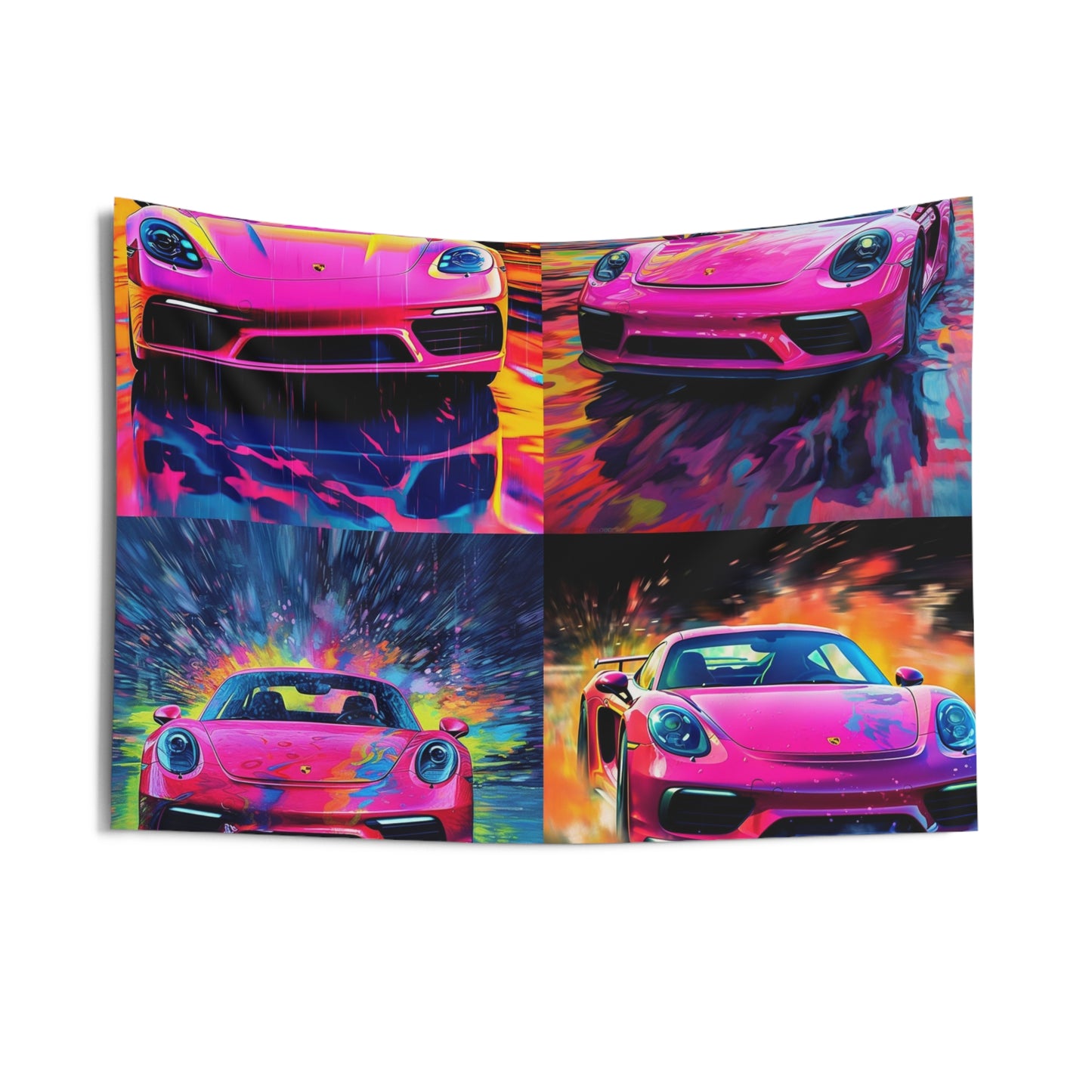 Indoor Wall Tapestries Pink Porsche water fusion 5