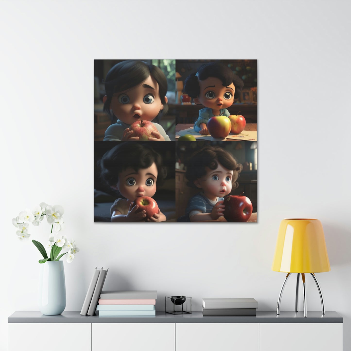 Canvas Gallery Wraps Girl apple 4 Pack