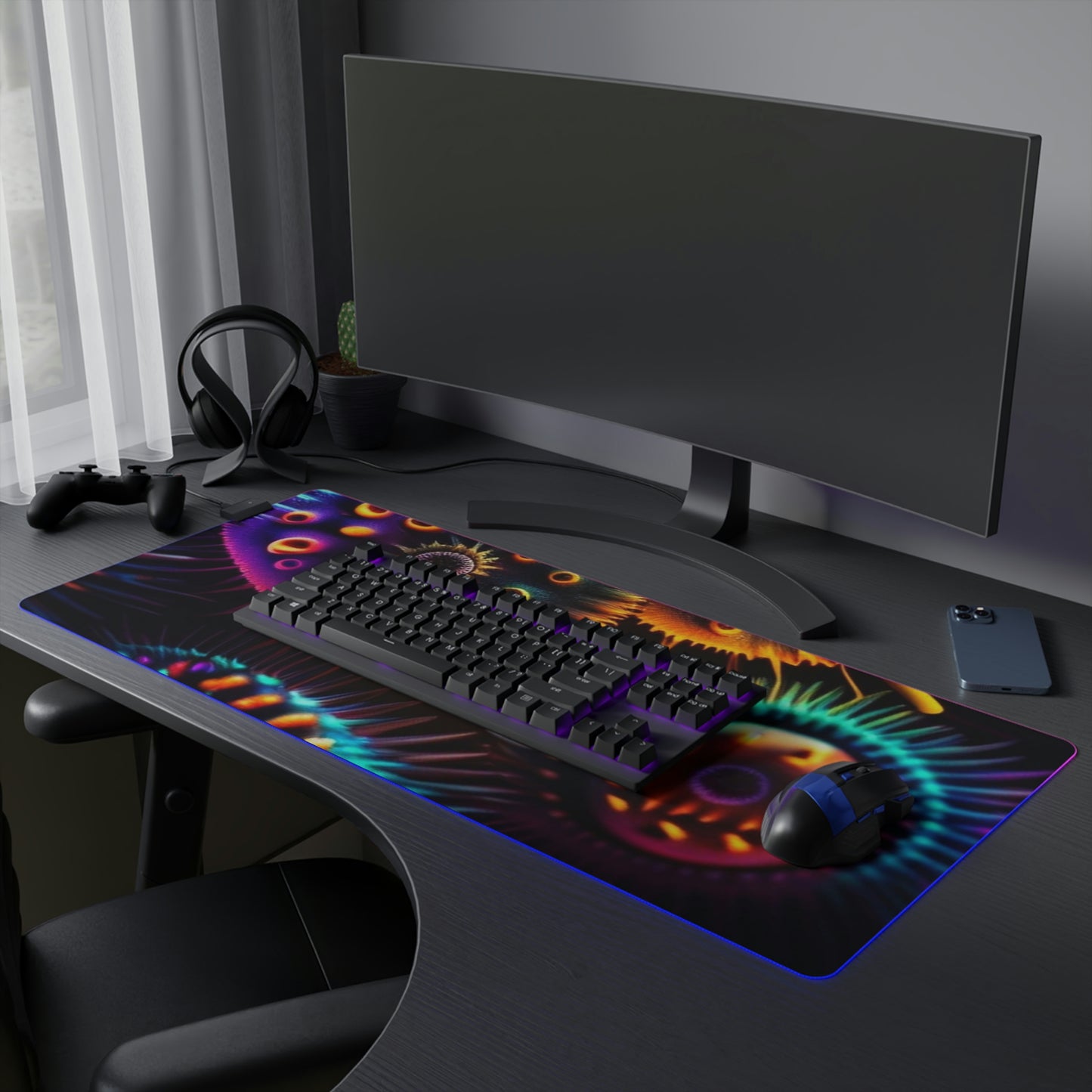 LED Gaming Mouse Pad Neon Macro 4