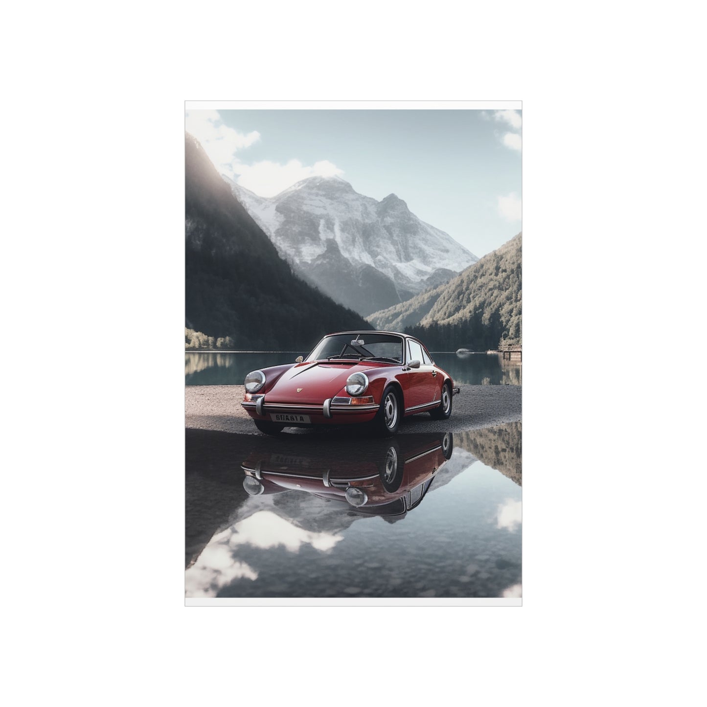 Premium Matte Vertical Posters Porsche Lake 4