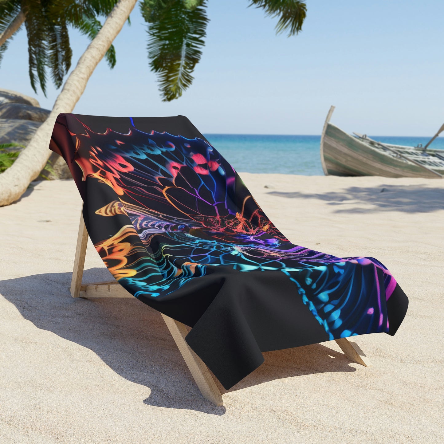 Beach Towel Butterfly Color Neon 3