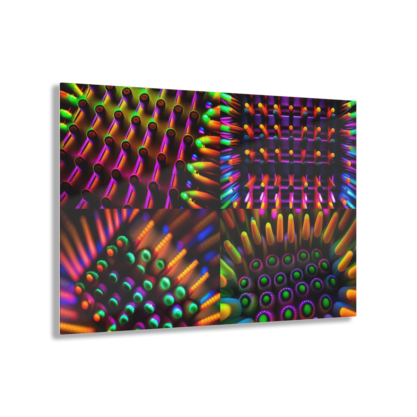 Acrylic Prints Macro Cactus neon square