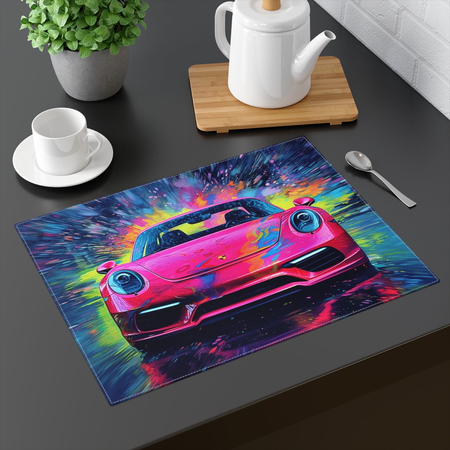 Placemat, 1pc Pink Porsche water fusion 3