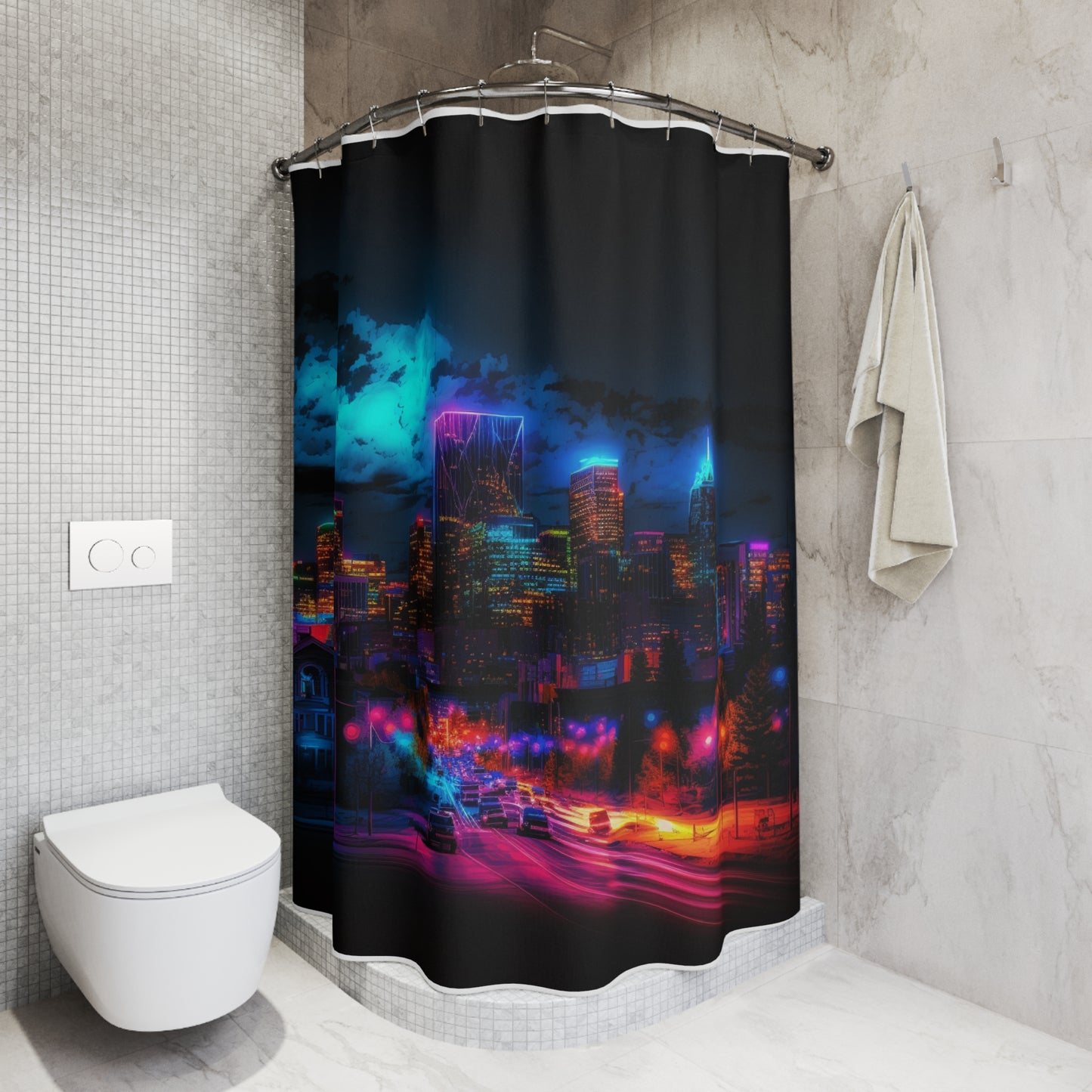 Polyester Shower Curtain Neon Denver 4
