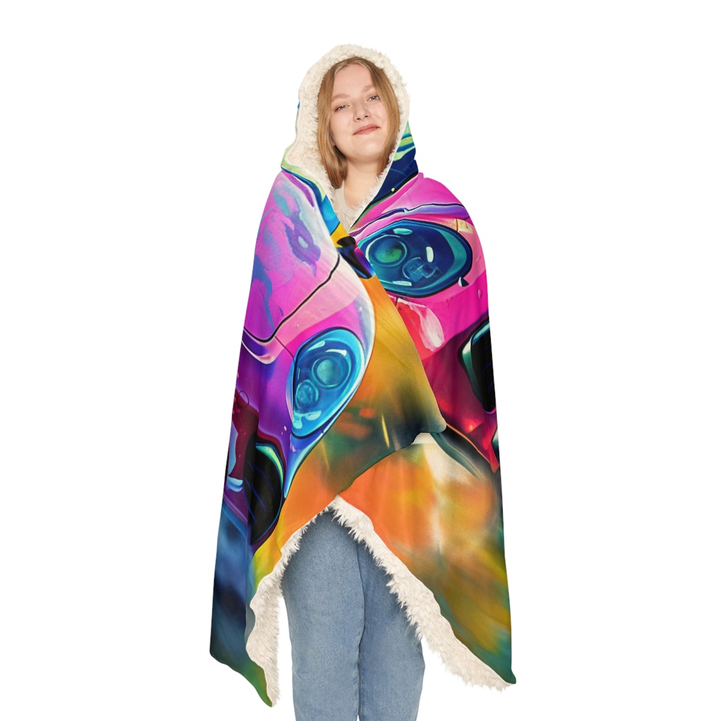 Snuggle Hooded Blanket Pink Porsche water fusion 4