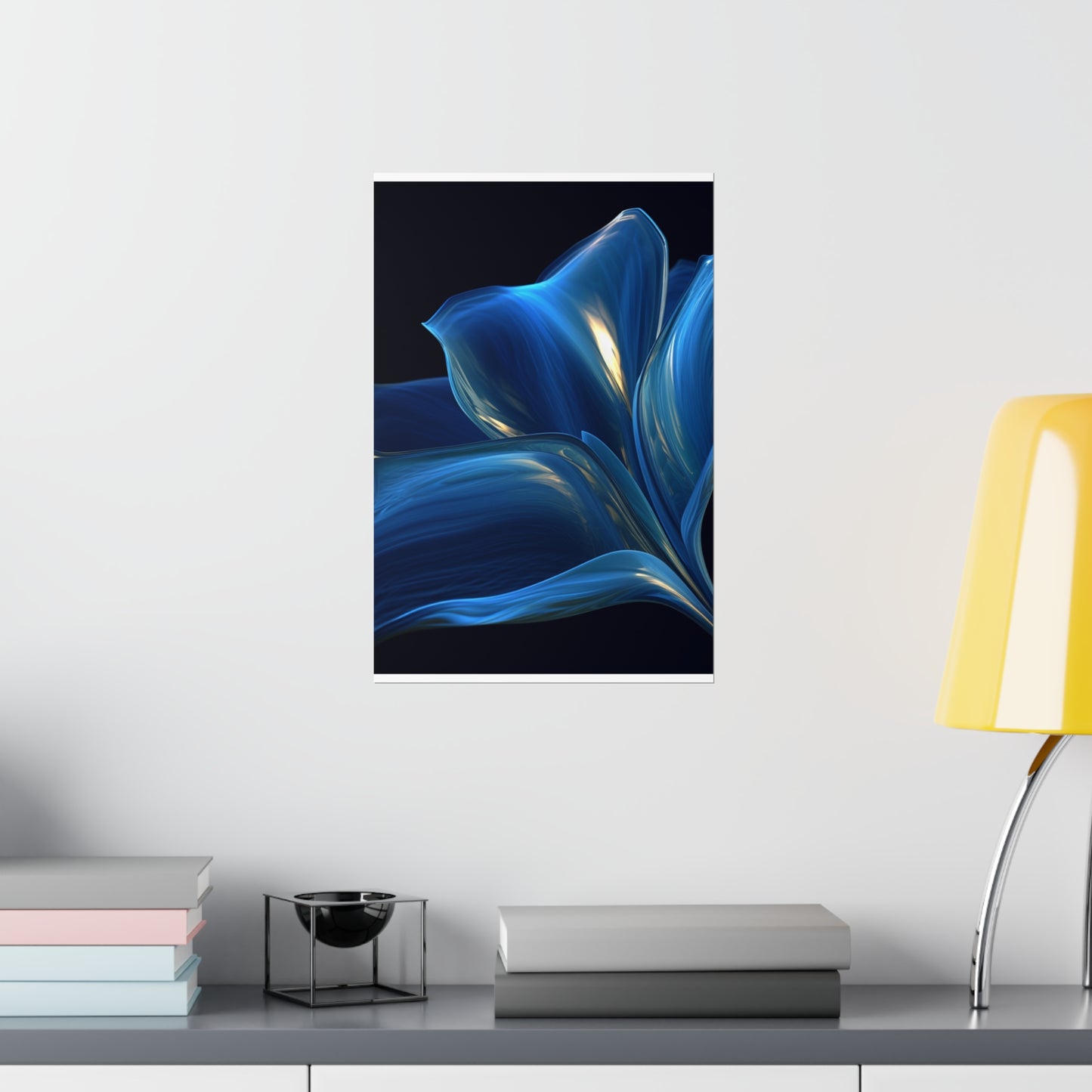 Premium Matte Vertical Posters Abstract Blue Tulip 1