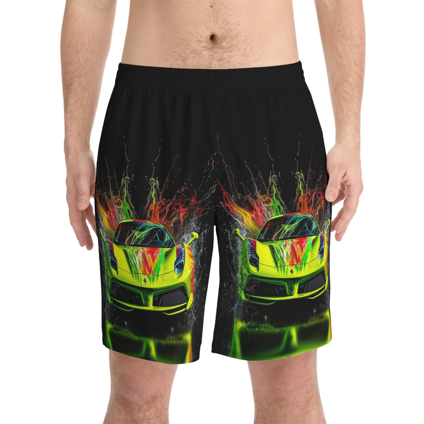Men's Elastic Beach Shorts (AOP) Farrari Water 1