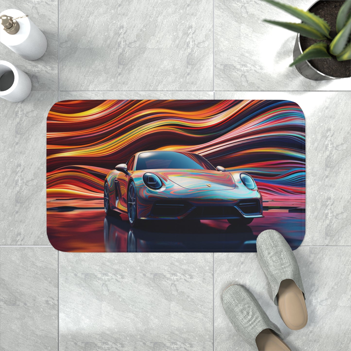 Memory Foam Bath Mat Porsche Water Fusion 1