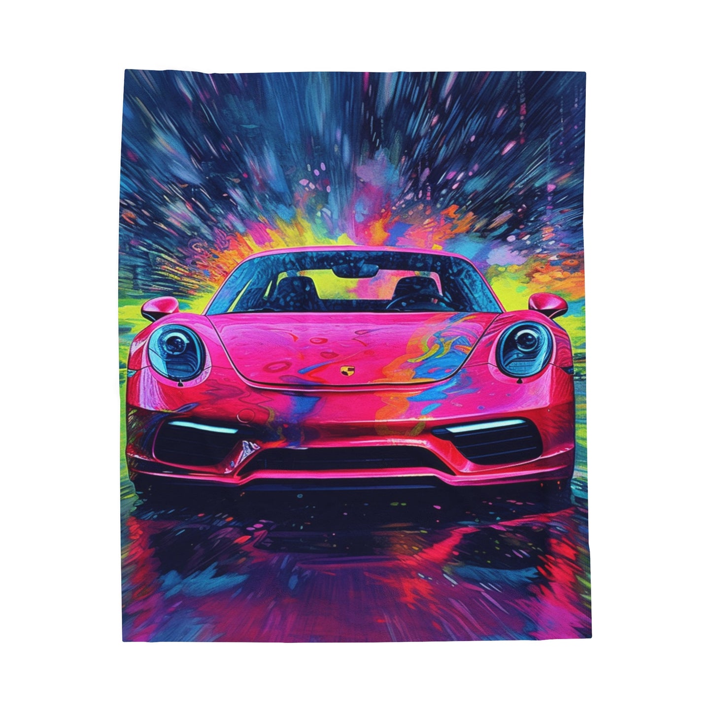 Velveteen Plush Blanket Pink Porsche water fusion 3