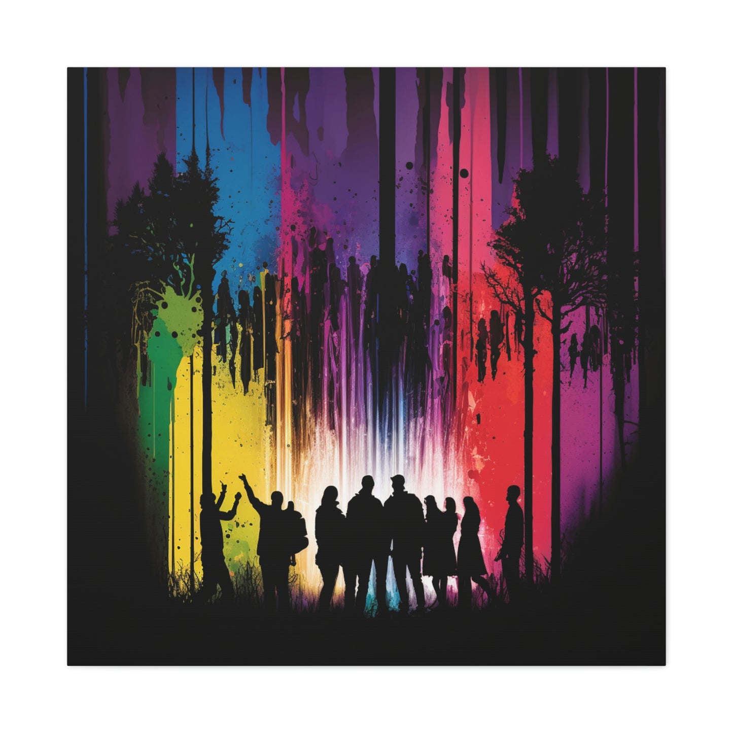 Canvas Gallery Wraps Silhouettes Color Party 3