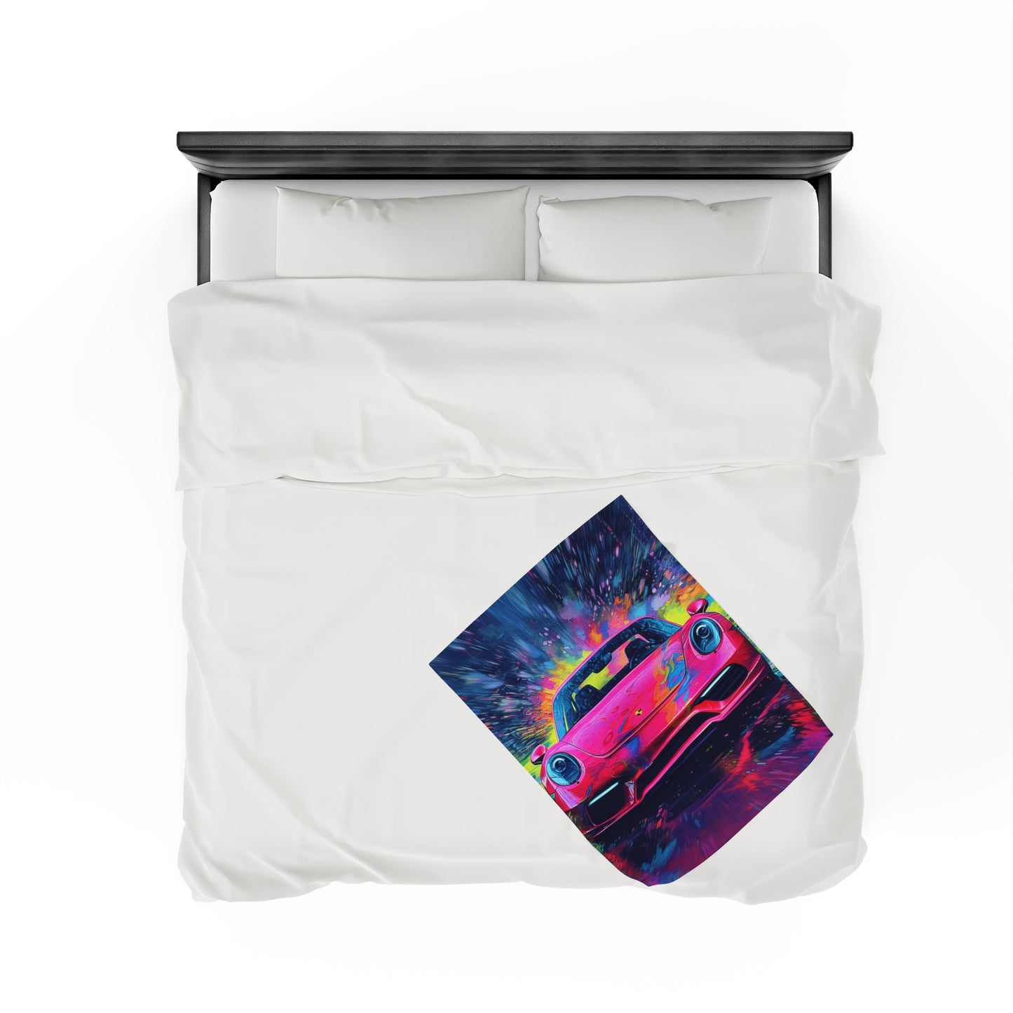 Velveteen Plush Blanket Pink Porsche water fusion 3