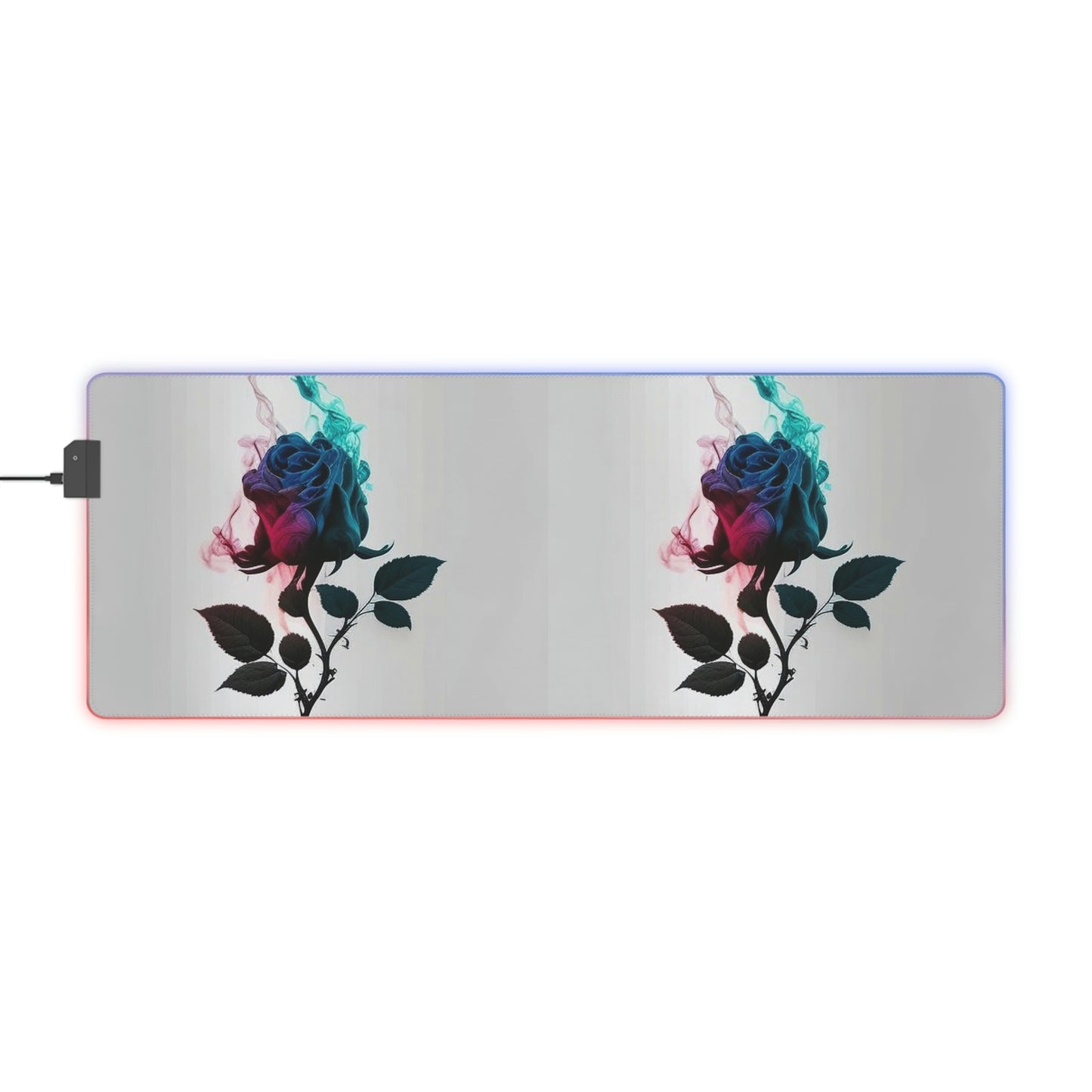 LED Gaming Mouse Pad Blue Pink Rose 1