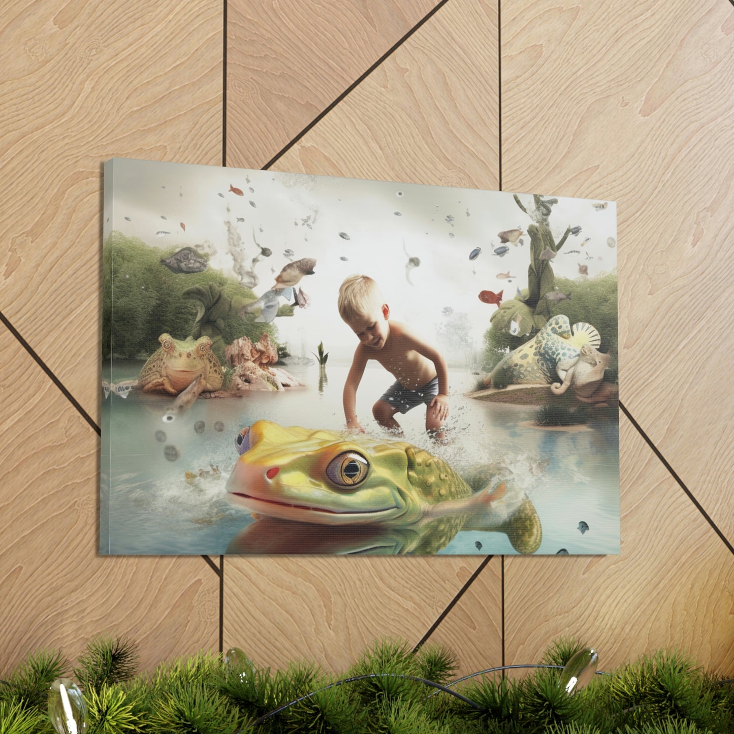 Canvas Gallery Wraps Boy Frog 5