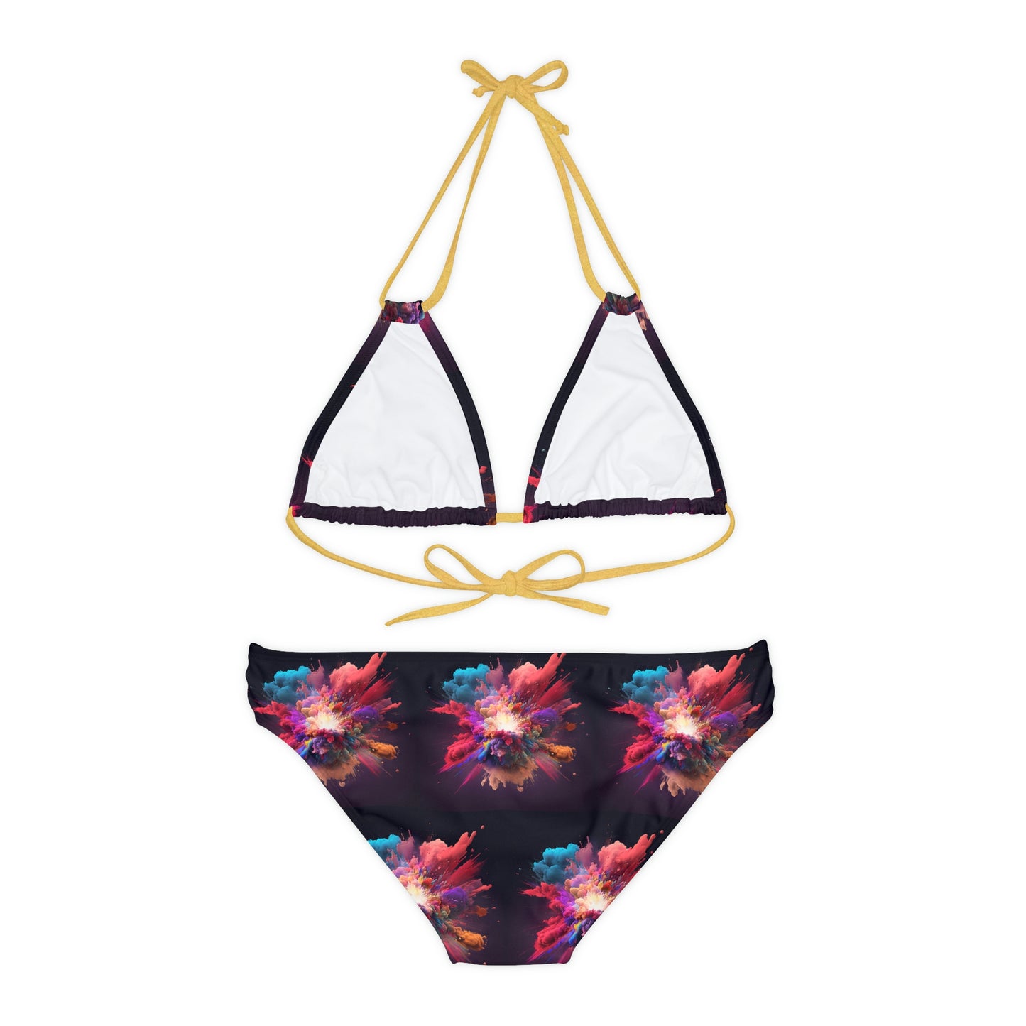 Strappy Bikini Set (AOP) color explosion 1