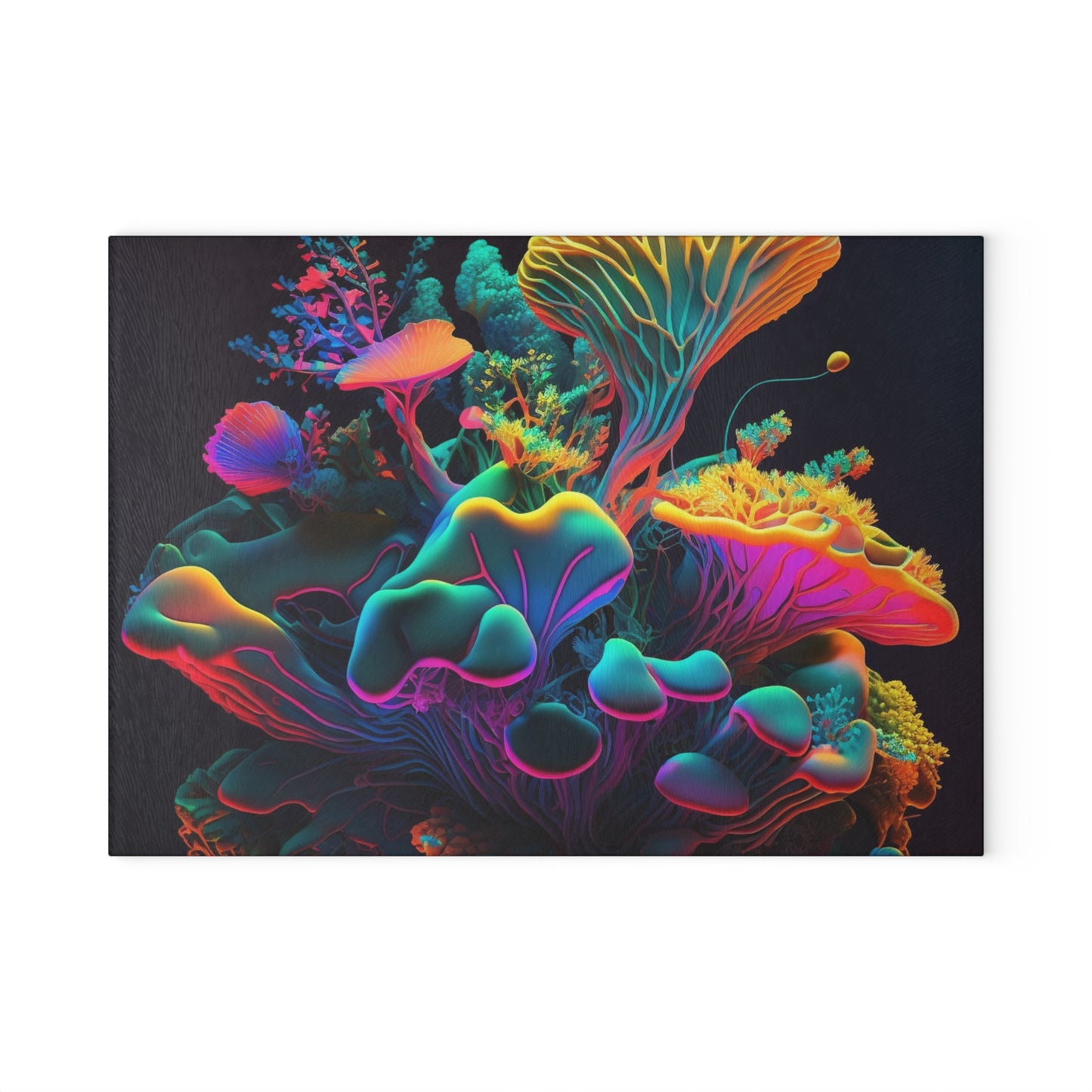 Glass Cutting Board Macro Coral Reef 1