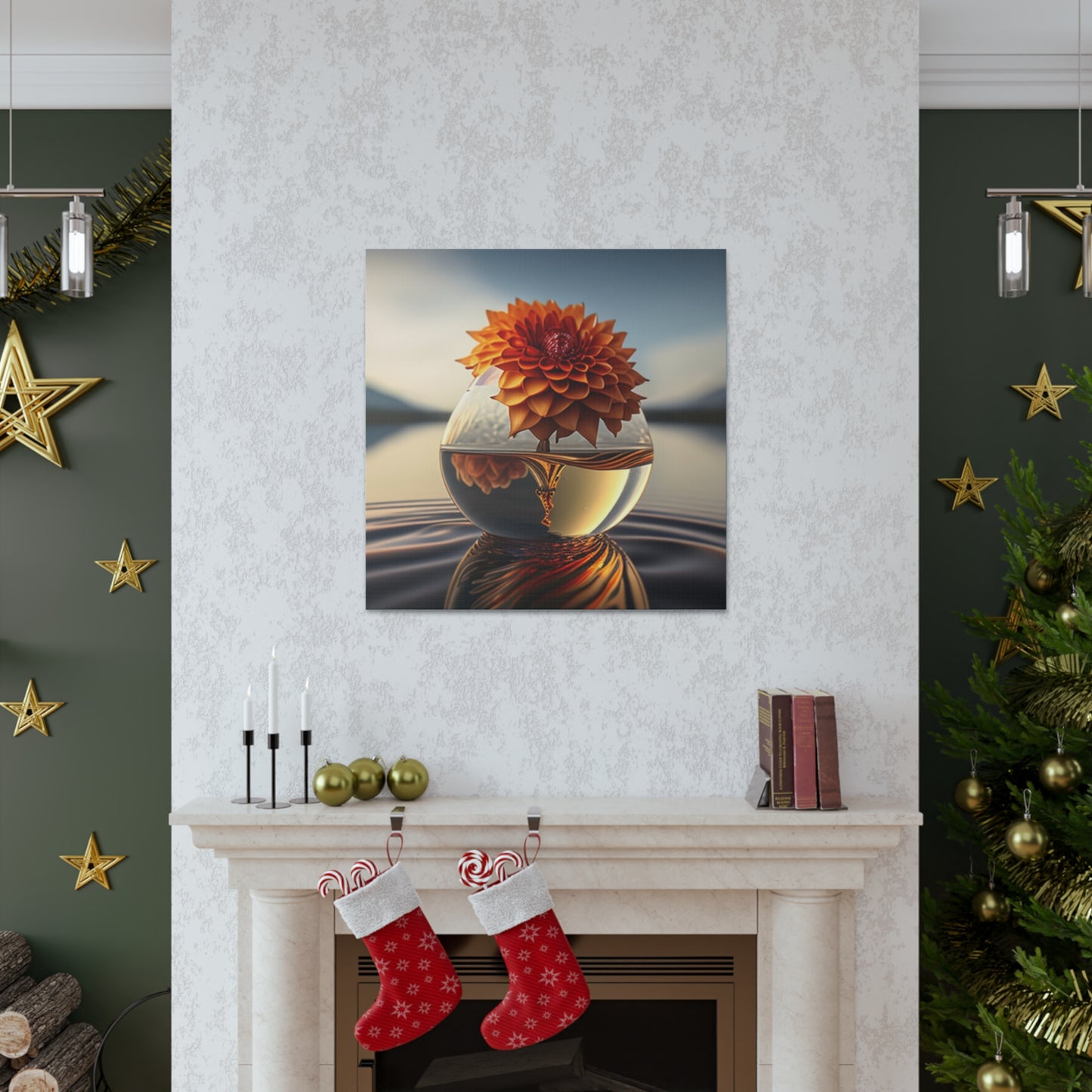 Canvas Gallery Wraps Dahlia Orange 1