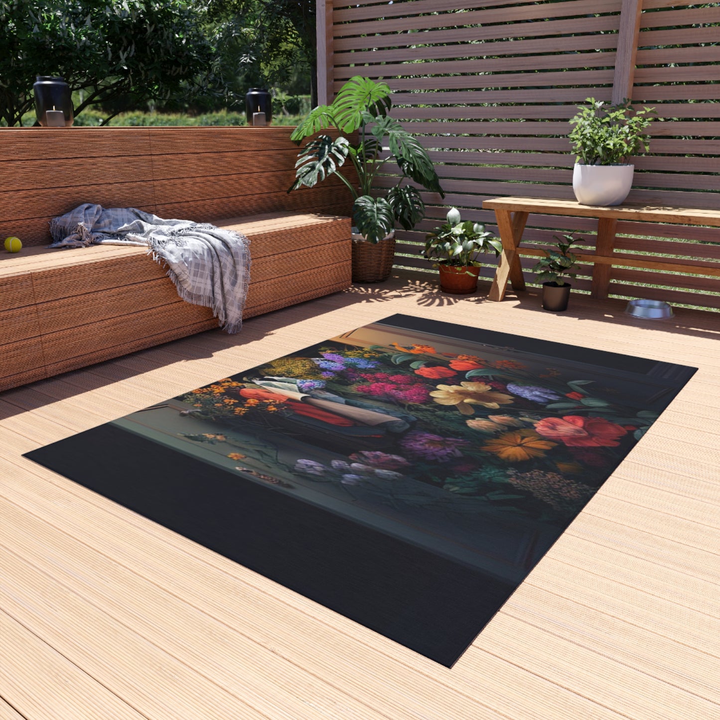 Outdoor Rug  A Wardrobe Surrounded by Flowers 4