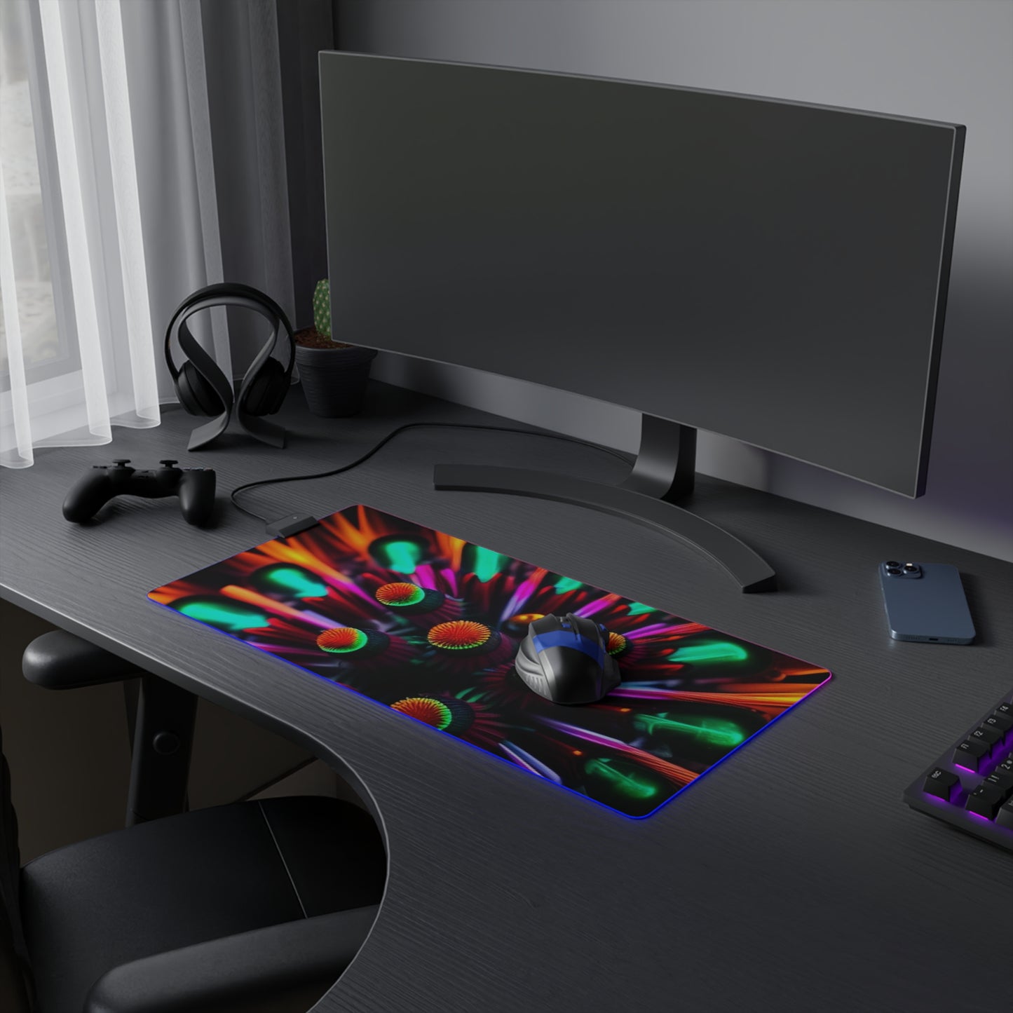 LED Gaming Mouse Pad Neon Macro 1