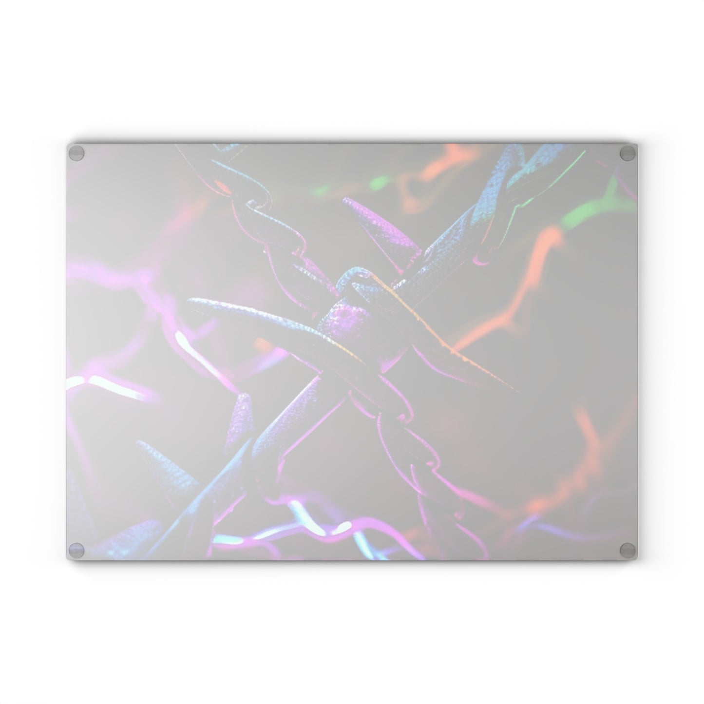 Glass Cutting Board Macro Neon Barb 4